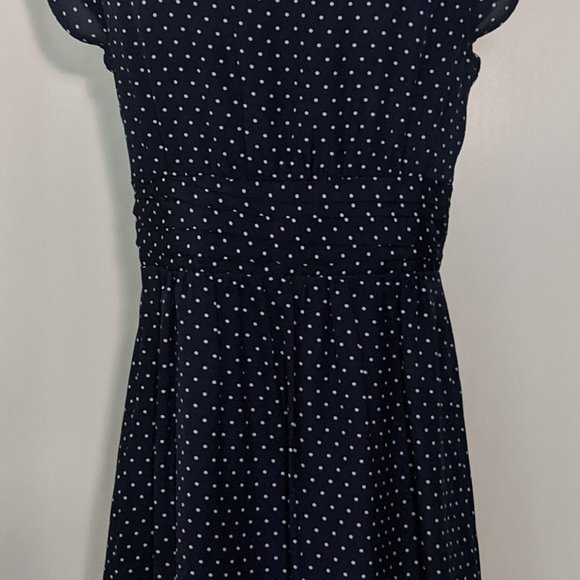 Navy picnic dress with dots. - Picture 2 of 3